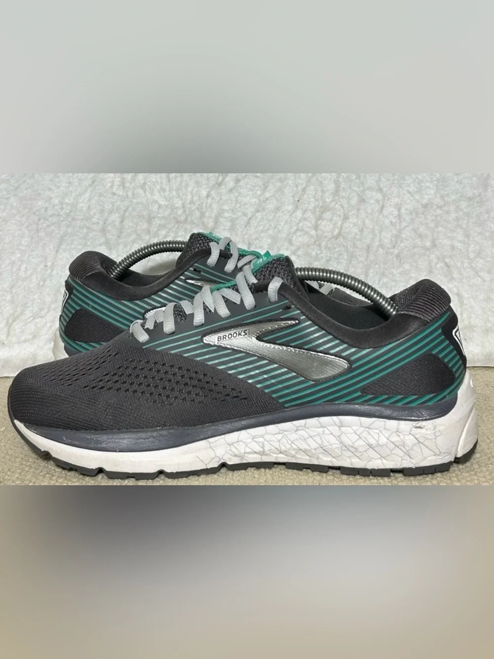 Brooks Black Running Shoes with Teal Accents - Picture 2 of 9
